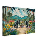 Village Celebration Elephant Caribbean wall art for home decor