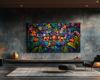 Vibrant abstract canvas art featuring bold colors, perfect for adding a touch of elegance as african american wall art.