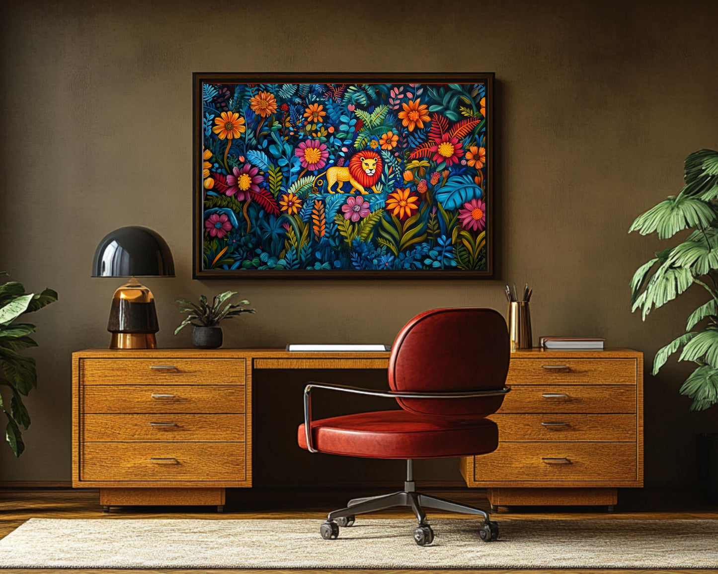 Bold Lion Black Wall Art Afrocentric African American Print