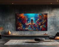 Colorful abstract canvas art featuring vibrant shapes, perfect as african american wall art for modern decor.