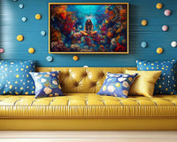 Colorful abstract canvas art featuring vibrant hues, perfect for any space, showcasing unique African American wall art.