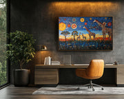 Alternate view of Giraffe Family African American canvas print