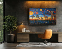 Colorful abstract african american wall art featuring bold patterns and shapes, perfect for modern decor.