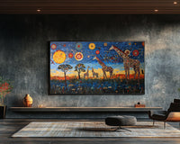 Colorful abstract canvas art featuring vibrant patterns, ideal for enhancing any space as African American wall art.