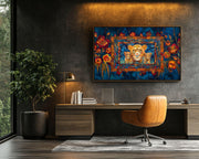 Lion Family Black cultural wall decor print by MoomZee Artwork