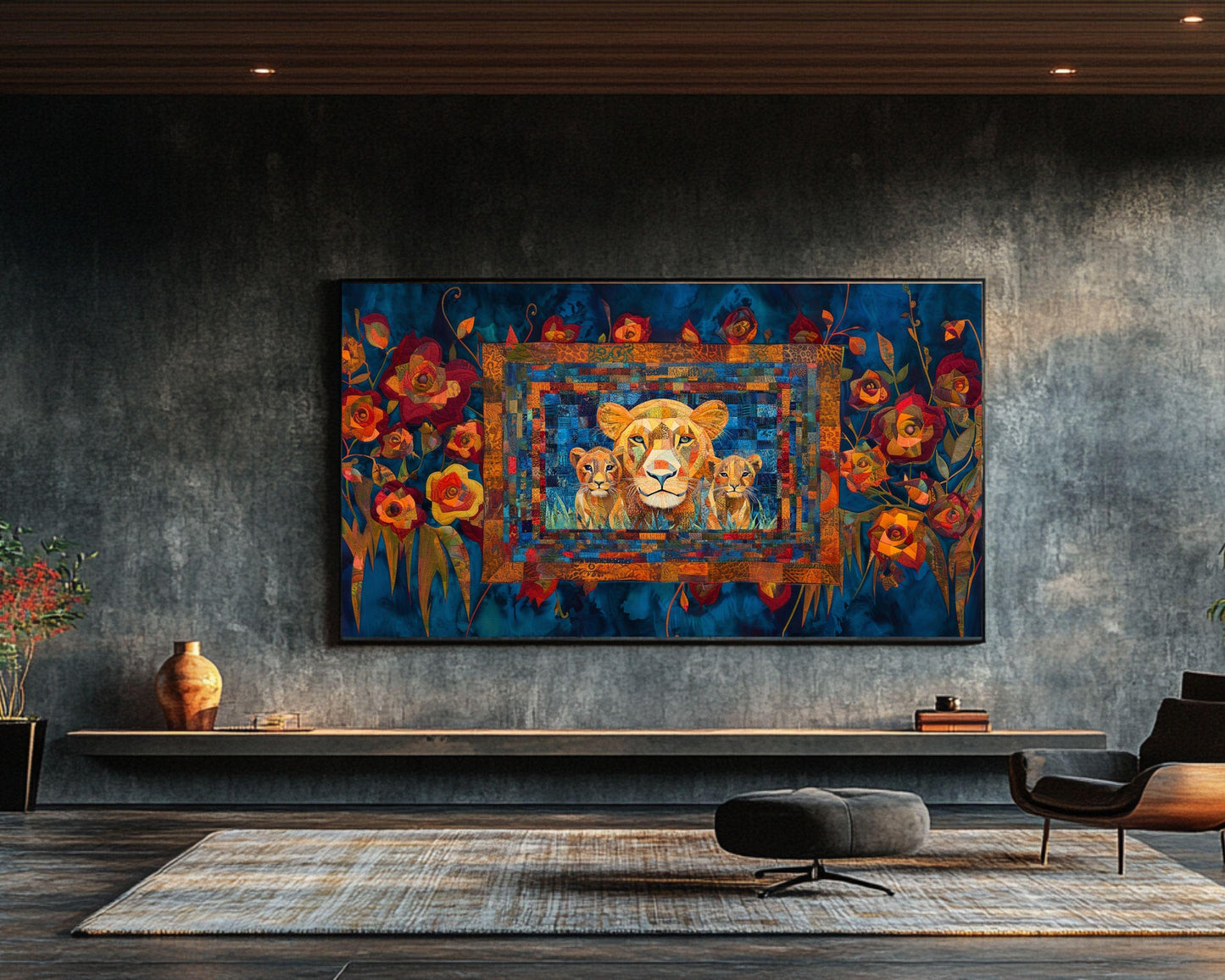 Lion Family Canvas Art - Bold African-Inspired Wall Decor