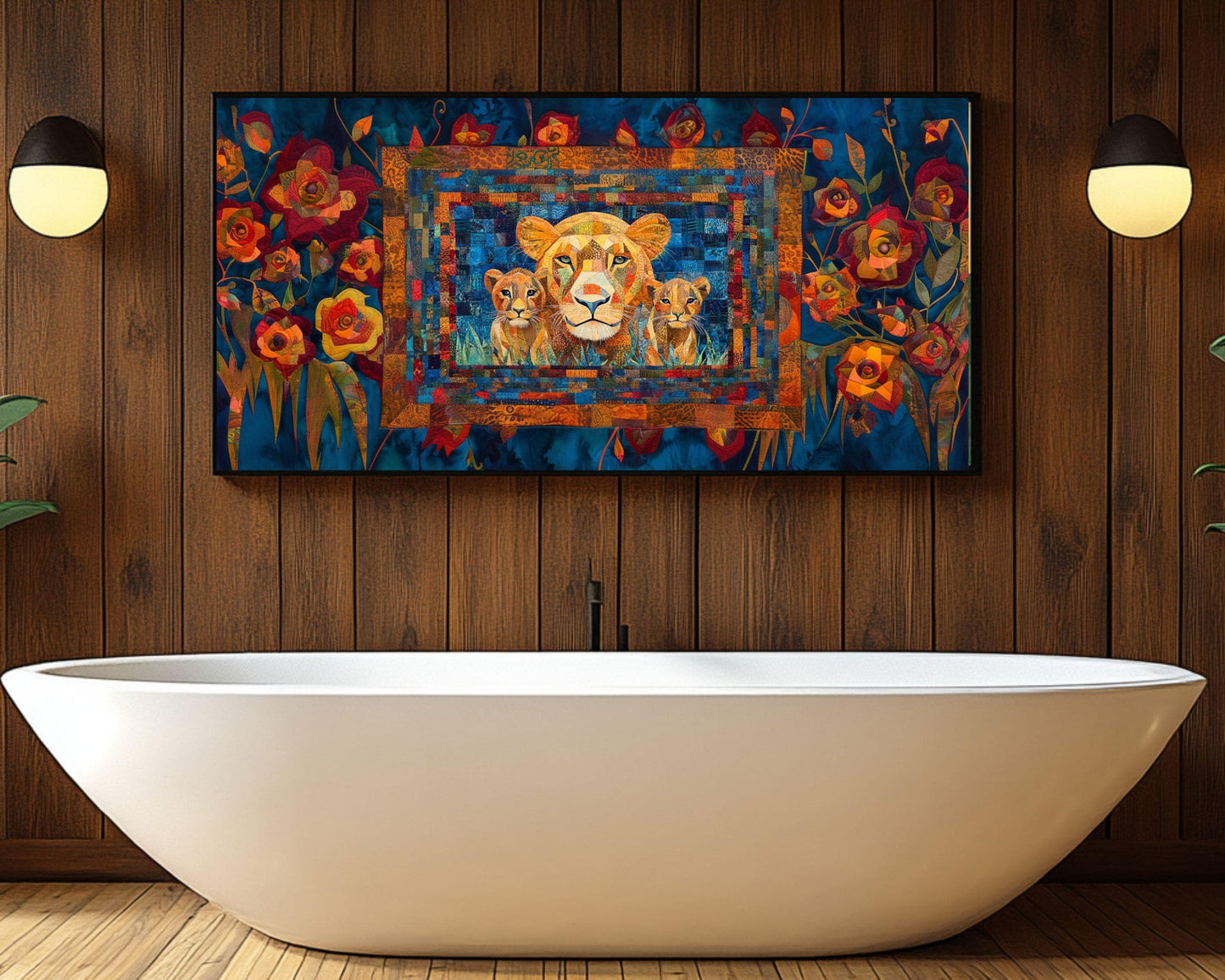 Lion Family Canvas Art - Bold African-Inspired Wall Decor