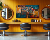 Vibrant abstract canvas art showcasing the beauty and strength of African American culture, ideal for stylish wall decoration.