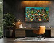Haitian Folk Elephants cultural wall decor print by MoomZee Artwork