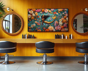 Regal Mermaid Black Caribbean wall art canvas print by MoomZee Artwork