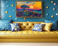 Vibrant canvas art featuring a powerful African American woman, perfect for enhancing your african american wall art collection.