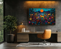 Vibrant abstract canvas art showcasing bold colors, perfect as African American wall art for modern decor.