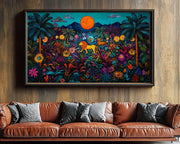 Alternate view of Haitian Lion Black Caribbean wall art canvas print