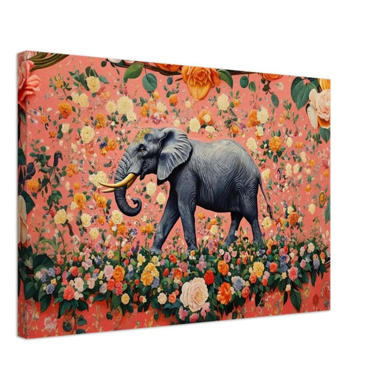 Floral Elephant Majesty African American Wall Art
