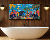 Colorful abstract canvas art featuring vibrant patterns, perfect as african american wall art for modern home decor.