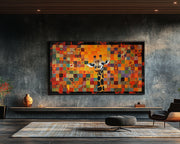 Colorful Quilt Giraffe African American canvas print for home decor