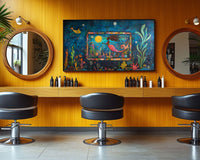 Vibrant abstract African American wall art on canvas, celebrating culture and creativity in a modern design.