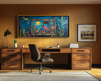 Abstract vibrant canvas art depicting strong African American figures, perfect for enhancing your African American wall art collection.