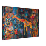 Giraffe African American Patchwork Quilt Canvas Art