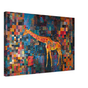 Giraffe Patchwork Quilt African American canvas print by MoomZee Artwork