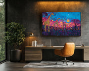 Giraffe Family Safari cultural wall decor print by MoomZee Artwork