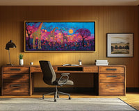 Vibrant abstract African American wall art featuring bold colors and dynamic shapes, perfect for modern decor.