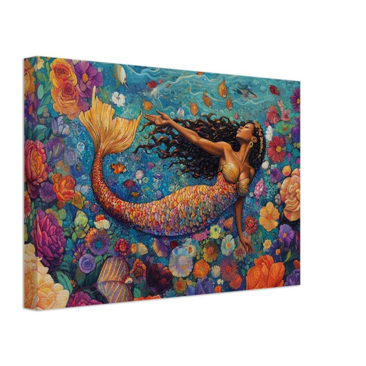 Mermaid Caribbean wall art canvas print by MoomZee Artwork
