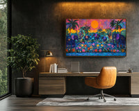 Vibrant canvas art featuring an abstract portrait, perfect as african american wall art for modern decor.
