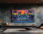 Haitian Elephant Family Caribbean wall art for home decor