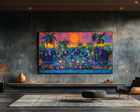Vibrant abstract canvas art piece celebrating culture, ideal as African American wall art for modern decor.