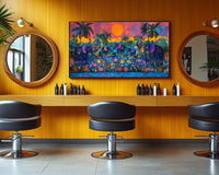 Vibrant abstract african american wall art featuring bold colors and dynamic shapes, perfect for modern decor.