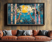 Alternate view of Giraffes and Sun African American canvas print