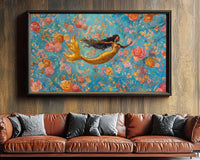 Vibrant abstract canvas art featuring bold colors, perfect as African American wall art for a modern living space.