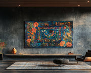 Vibrant Black Mermaid African American canvas print for home decor