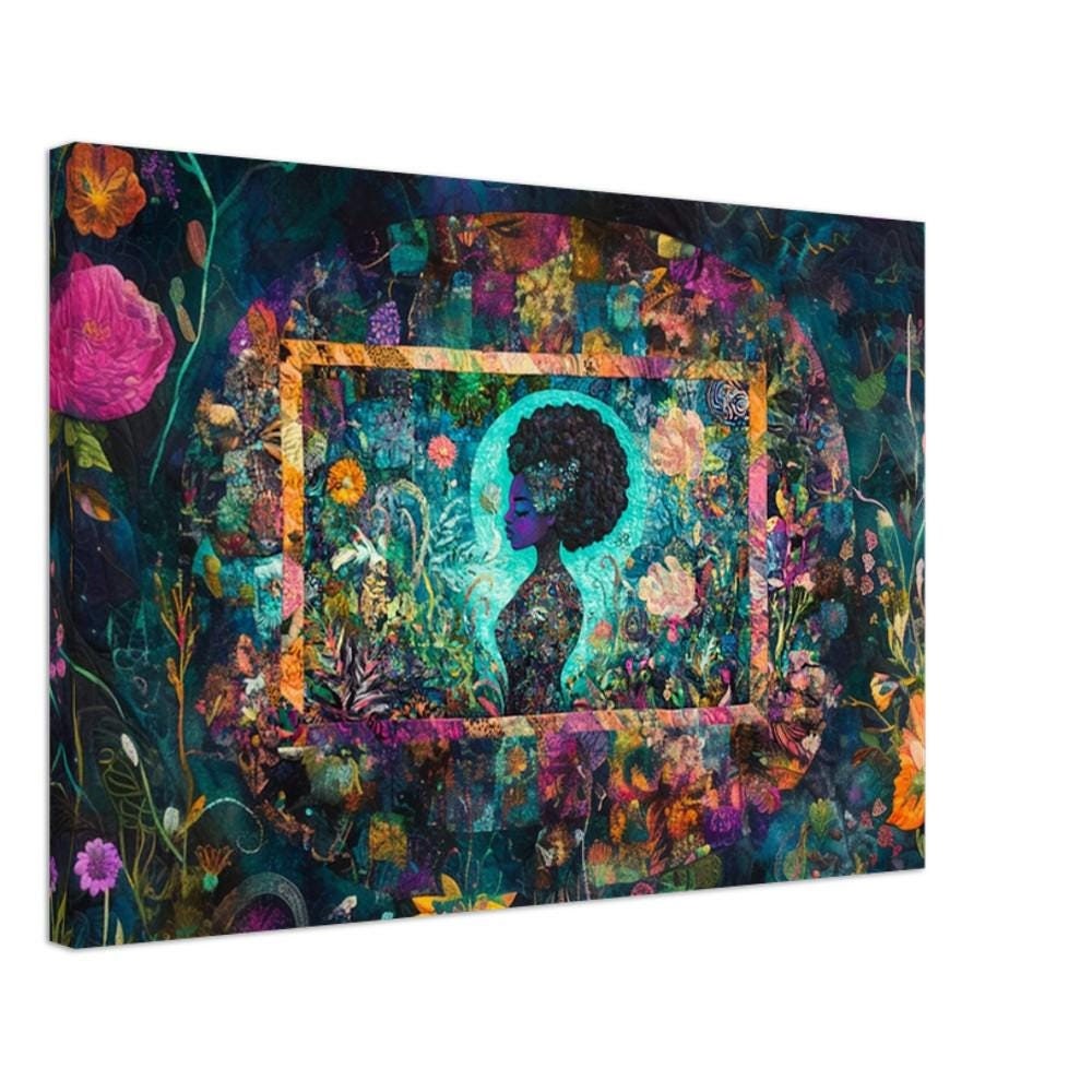 Afrocentric Canvas Print - Vibrant Floral Abstract Wall Art - Living Room or Bedroom Wall Art