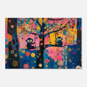 Playful monkeys depicted in vibrant colors, showcasing unique style as african american wall art for lively decor.