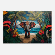 Tropical Elephant canvas art showcasing vibrant colors, perfect as African American wall art for a unique decor touch.