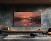 Wetlands Flamingo African American canvas print for home decor