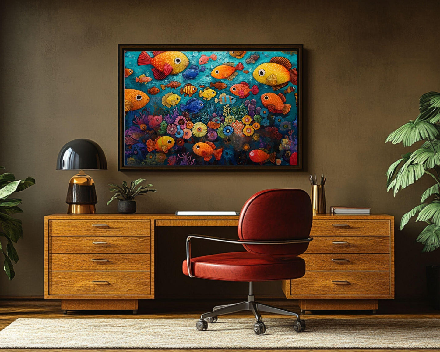 Tropical Fish African American Wall Art Canvas Print