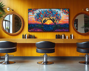 Close-up of Playful Monkeys Sunset African American canvas print detail