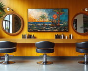 Sunset Elephant Caribbean wall art artwork by MoomZee Artwork