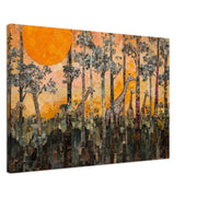 Giraffe Forest Canvas featuring vibrant black art, perfect as African American wall art for enhancing decor.