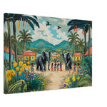 Village Celebration Elephant African American Wall Art