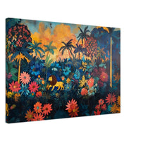 Bold lion canvas art featuring vibrant colors, celebrating black culture as stunning African American wall art.