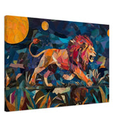 Vibrant African Lion canvas print showcasing wildlife, perfect as striking African American wall art for any space.