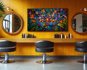 Haitian Lion Jungle Tropical Caribbean wall art canvas print by MoomZee Artwork