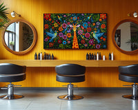 Vibrant abstract canvas art featuring bold colors, perfect as african american wall art for modern living spaces.