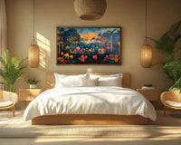 Colorful abstract painting showcasing vibrant patterns, perfect as african american wall art for modern spaces.
