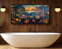 Elegant African American wall art featuring vibrant colors and expressive figures, perfect for enhancing your space.