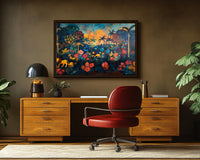 Vibrant canvas art featuring an African American woman in a colorful, abstract style, perfect for any modern decor.